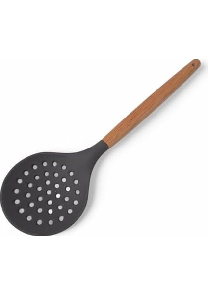 Bambu Saplı Silikon Kevgir, Bambu Uzun Silikon Geniş Kevgir 27CM 3 Renk Seçenekli (Siyah) fiyatları