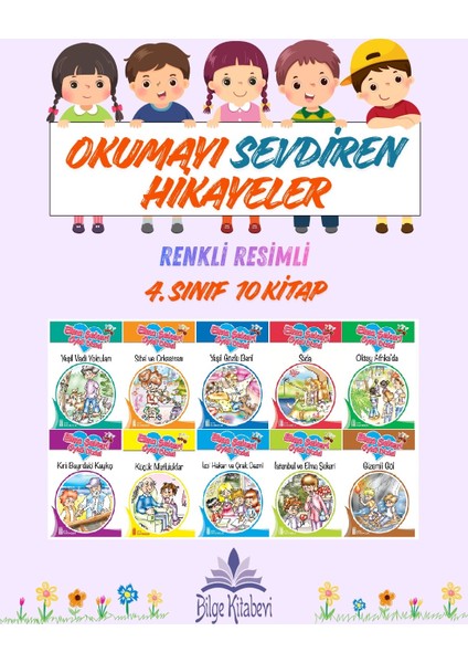 4.sınıf Okumayı Sevdiren Renkli Resimli Hikayeler - 10 Kitap