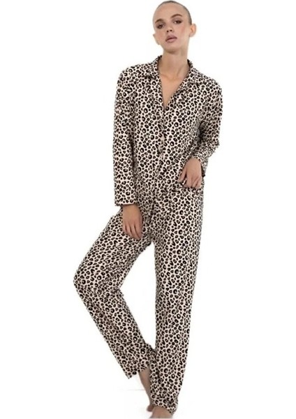 Yaren Collection Pamuklu Kadın Pijama Takımı Uzun Kollu Nefes Alan Esnek ve Konforlu Ev Giyim S/2xl