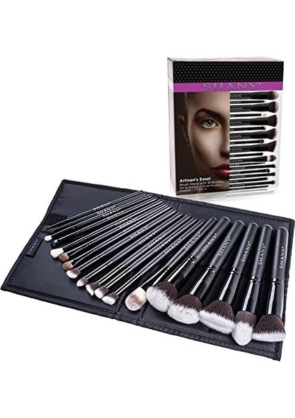 Shany Artisan&apos;s Easel – Elite Cosmetics Fırça Koleksiyonu, Komple Kabuki Makyaj Fırçası Seti, Ayaklı Dönüştürülebilir Fırça Tutuculu, 18 Parça fiyatları