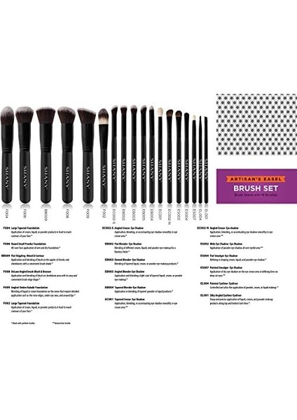 Shany Artisan&apos;s Easel – Elite Cosmetics Fırça Koleksiyonu, Komple Kabuki Makyaj Fırçası Seti, Ayaklı Dönüştürülebilir Fırça Tutuculu, 18 Parça modelleri