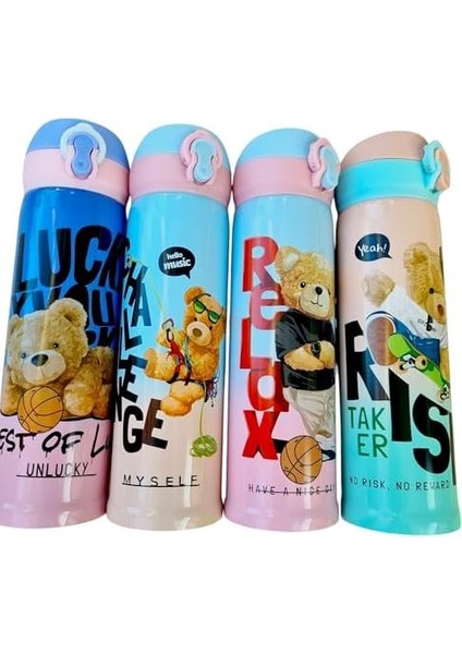 Sevimli Ayıcık Tasarımlı 500 ml Paslanmaz Çelik Termos – Çocuk ve Gençlere Özel, ve Soğuk Içecekler Için, Taşınabilir ve Sızdırmaz, Renkli ve Eğlenceli Hediye Alternatifi fiyatları