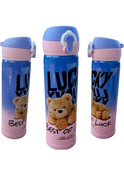 Sevimli Ayıcık Tasarımlı 500 ml Paslanmaz Çelik Termos – Çocuk ve Gençlere Özel, ve Soğuk Içecekler Için, Taşınabilir ve Sızdırmaz, Renkli ve Eğlenceli Hediye Alternatifi modelleri