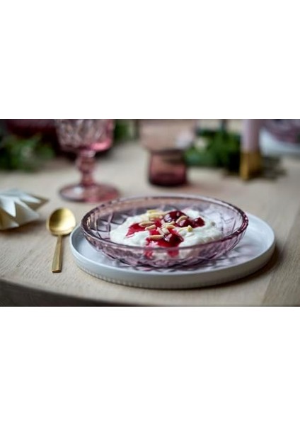 Glas Sorrento Tabak 4 Adet Çap:16 cm Pembe