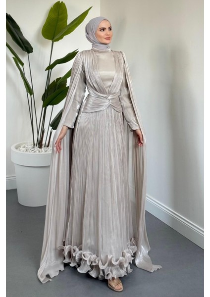 Rienne Pelerinli Pliseli Jan Jan Abiye Taş fiyatları