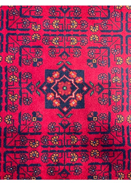 El Dokuma Afgan Halı Ince Dokumayıldız Desenli Bordo Renk 2.5 Metre Kare indirimleri