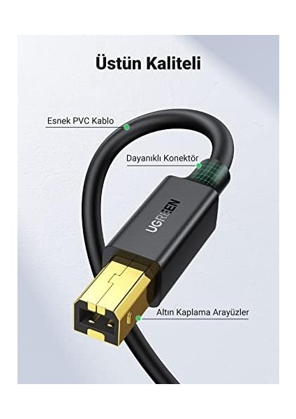 USB Den Usb-B Ye Yazıcı Tarayıcı Kablosu, 3 Metre modelleri