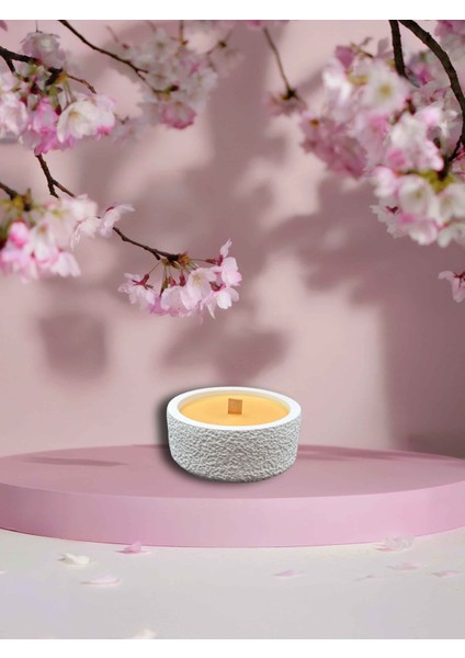 Büyük Yuvarlak Dokulu Kokulu %100 Soya Mum – Ahşap Fitilli Dekoratif Mum fiyatları