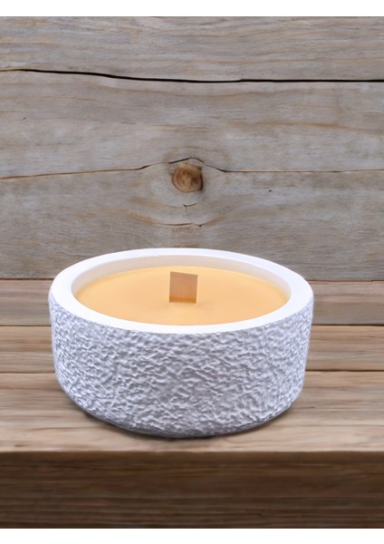 Büyük Yuvarlak Dokulu Kokulu %100 Soya Mum – Ahşap Fitilli Dekoratif Mum modelleri