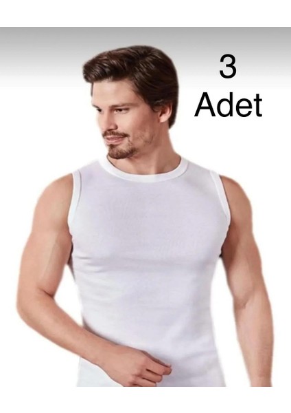Mc Morcity Berrak Erkek 3"lü Ribana Kolsuz Sıfır Yaka Sıfır Kol Atlet Fanila 1012-3