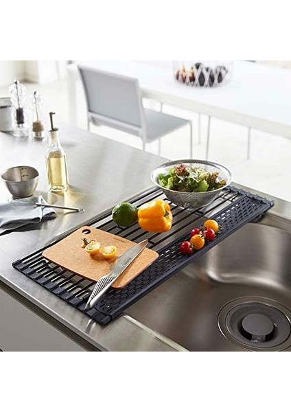5058 Tower Katlanabilir Bulaşıklık, Siyah, Çelik/silikon, Minimalist, 42 x 26 x 0,8 cm modelleri