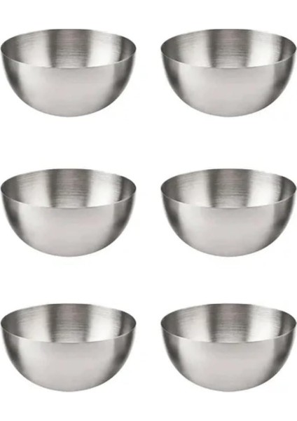 Paslanmaz Çelik Çerezlik Seti, 8.5 Cm, 6 Parça, Dekoratif Servis Kasesi 6 Adet 304 Kalite Paslanmaz Çelik Çerezlik Kuruyemişlik