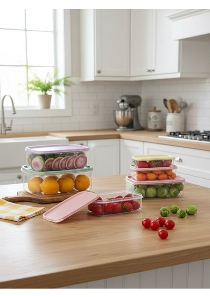 6’lı Hava Geçirmez Saklama Kabı Seti – Sızdırmaz Kapaklı Şeffaf Plastik Kaplar – Meyve Sebze Gıda Saklama Kutuları – Buzdolabı ve Mutfak Düzenleyici fiyatları