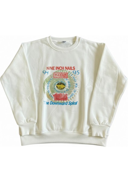Kadın Bisiklet Yaka Nine Inch Nails Sweatshirt Regular Fit Nefes Alan Baskılı Pamuklu fiyatları