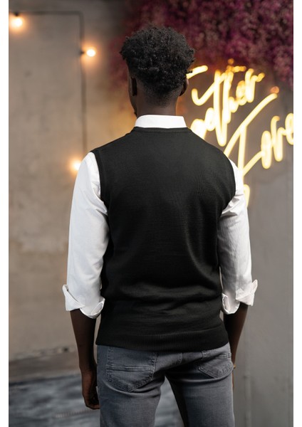 V Yaka Regular Fit Yünlü Kolsuz Triko Süveter modelleri