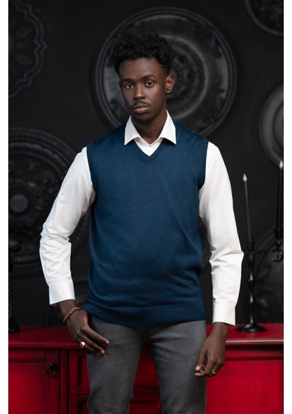 V Yaka Regular Fit Yünlü Kolsuz Triko Süveter fiyatları