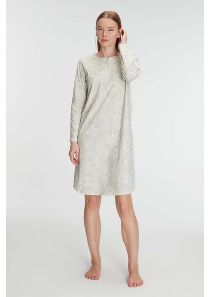 Pamuklu Uzun Kollu Gecelik