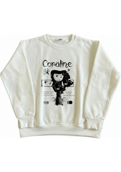 Kadın Bisiklet Yaka Coraline Baskılı Sweatshirt Regular Fit Nefes Alan Baskılı Pamuklu fiyatları