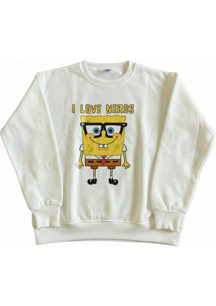 Kadın Bisiklet Yaka Sünger Bob Sweatshirt Regular Fit Nefes Alan Baskılı Pamuklu fiyatları