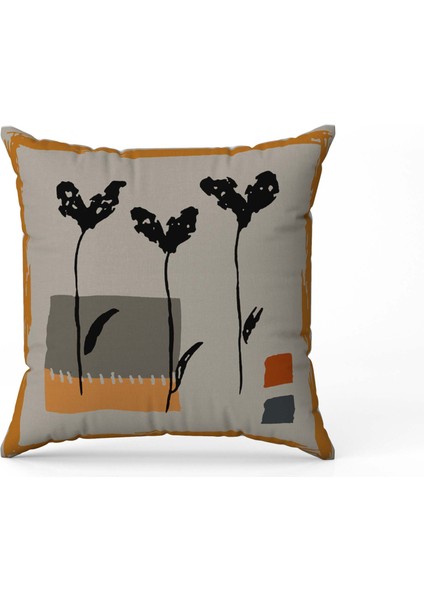 Soyut Bitki Desenli Dijital Baskı Çift Taraf Desenli 2'li Kare Yastık Kırlent Kılıfı fırsatları