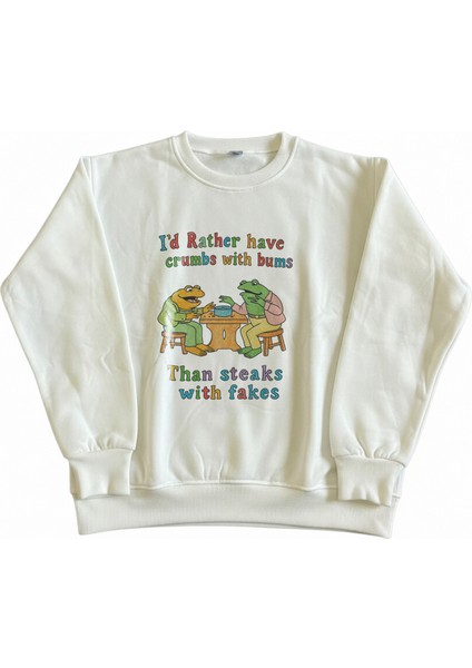 Erkek Bisiklet Yaka Kurbağalar Regular Fit Sweatshirt Nefes Alan Baskılı Pamuklu Rahat fiyatları