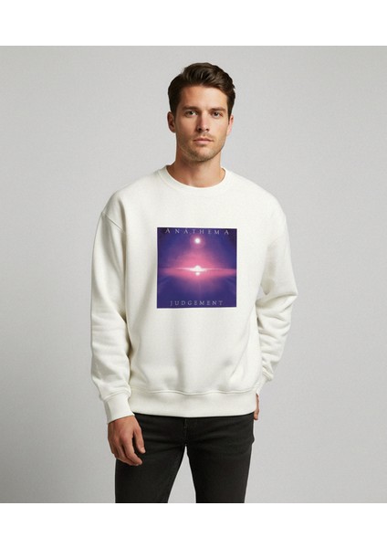 Erkek Bisiklet Yaka Anathema Regular Fit Sweatshirt Nefes Alan Baskılı Pamuklu Rahat