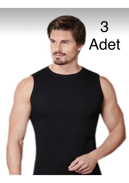 Mc Morcity Berrak Erkek 3"lü Ribana Kolsuz Sıfır Yaka Sıfır Kol Atlet Fanila 1012-3