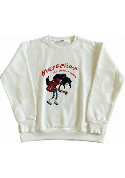 Kadın Bisiklet Yaka Marceline Baskılı Sweatshirt Regular Fit Nefes Alan Baskılı Pamuklu fiyatları