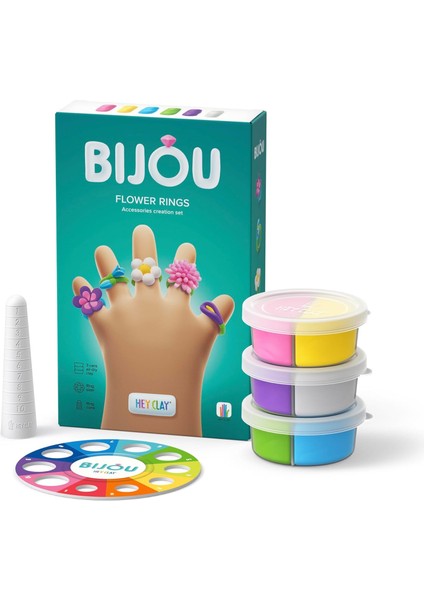 Hey Clay Çiçek Yüzükler - Çocuklar Için Hava ile Kuruyan Kil - 6 Kutu Kil Seti ve Şekillendirme Aletleri ile Eğlenceli ve Etkileşimli Talimatlar Uygulaması modelleri