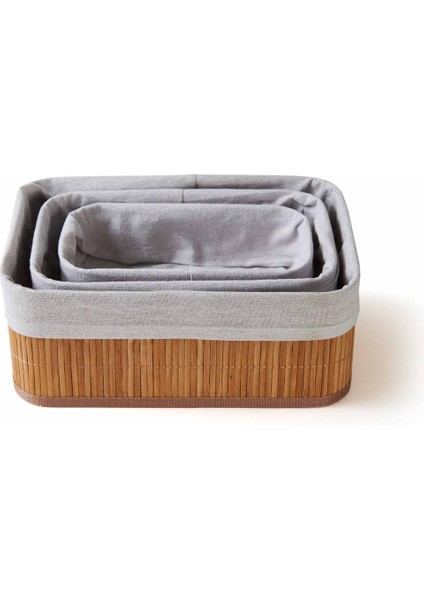 3 Parça Bambu Organizer Sepet fiyatları