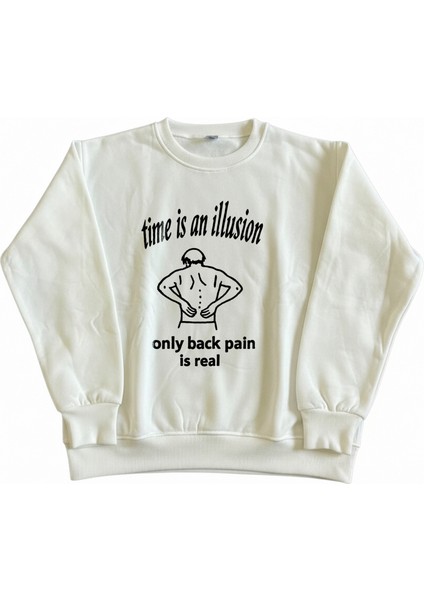 Kadın Bisiklet Yaka Backpain Sweatshirt Regular Fit Nefes Alan Baskılı Pamuklu fiyatları
