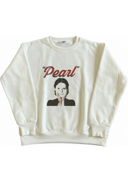 Kadın Bisiklet Yaka Pearl Baskılı Sweatshirt Regular Fit Nefes Alan Baskılı Pamuklu fiyatları
