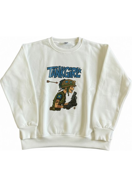 Kadın Bisiklet Yaka Tank Girl Sweatshirt Regular Fit Nefes Alan Baskılı Pamuklu fiyatları
