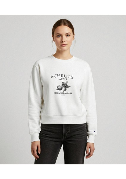 Kadın Bisiklet Yaka The Office Baskılı Sweatshirt Regular Fit Nefes Alan Baskılı Pamuklu