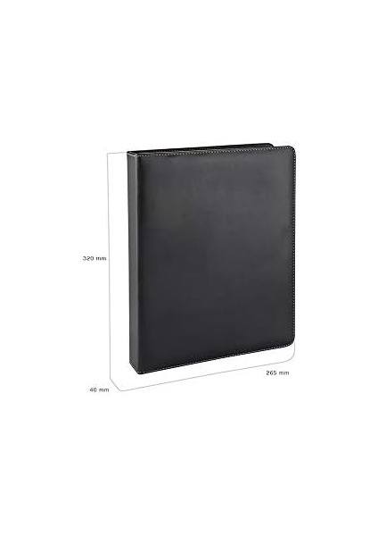 2k 534S A4 Deri Sırt 4 cm 2 Halkalı Klasör, Siyah, A4 modelleri