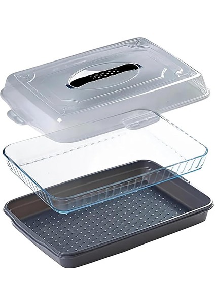 Borcam, Kek Taşıma Kabı, 44,5 x 30,5 Cm, Kapaklı (Siyah) fiyatları