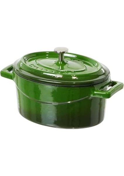 Metal Oval Mini Tencere, Yeşil