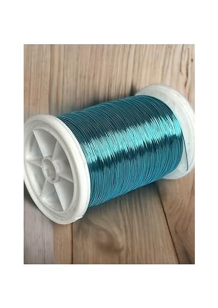 Filografi 0.30MM (100GR - 150M) Bakır Üstü Gümüş Kaplı Açık Mavi Renkli Filografi Teli