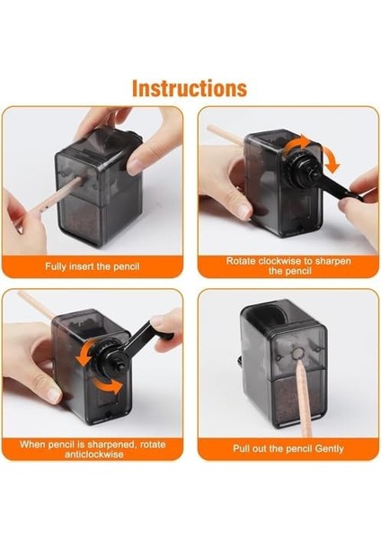 Kalemtıraş, Profesyonel Manuel Kalem Açacağı, 6-8mm Çap Uyumlu, Ergonomik Tutma Kolu, Öğrenciler ve Sanatçılar Için Pratik Çizim Kalemi Açma Aleti