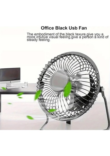 Masa Üstü Metal USB Mini Fan - Sessiz Soğutucu - 13.5 cm Çaplı 4 Kanatlı - Ayarlanabilir Açılı Masa Fanı - 5V 2.5W Güç - USB Girişli Mini Klima Fan - Ofis, Ev, Laptop modelleri