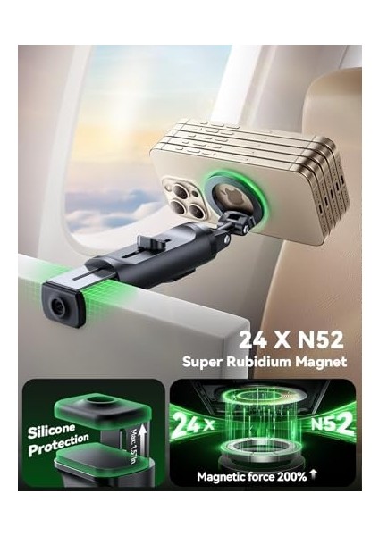 Joyroom Magsafe Cep Telefonu Tutucu, Uçak, All-In-1 Seyahat Cihazı, 360° Dönebilir, Uzatılabilir Selfie Çubuğu, ve Uzaktan Kumandalı, Cep Telefonu Standı,,, Akıllı