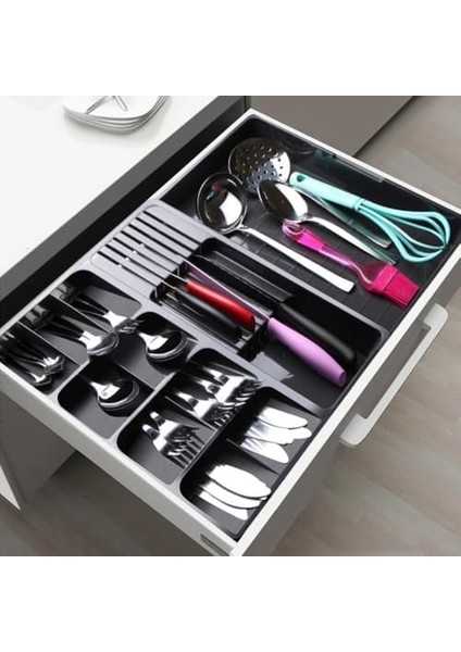 Ayarlanabilir Çekmece Içi Kaşıklık - Çatal Kaşık Bıçak Düzenleyici - Kepçelik - Çekmece Içi Düzenleyici - Kayar Kaşıklık fiyatları