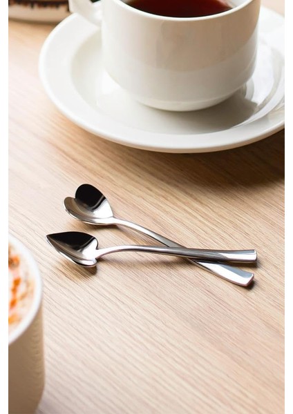 Can Canan Çay Kaşığı - Çelik Çay Kaşığı Takımı - 12 Li Çay Kaşığı - Kalpli Çay Kaşığı Seti