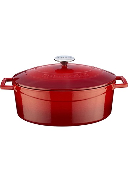 Metal Oval Döküm Tencere, 29 Cm, 4.67 L Hacim, Kırmızı fiyatları