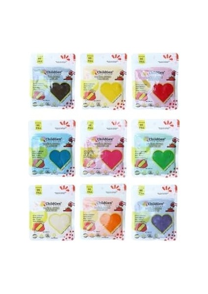 Doğal Oyun Hamuru - 9’lu 9X125 Gram Vakumlu Kartuş Paket - (Ecopack-Refill) fiyatları