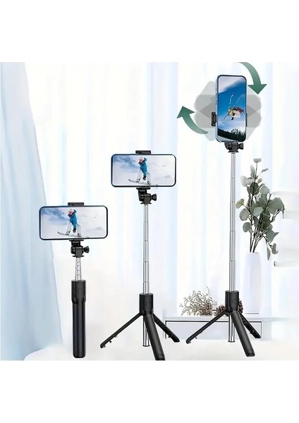 GA66 3in1 Bluetooth Selfie Çubuğu Canlı Yayın Standı Telefon Tutucu Katlanabilir Genişletilebilir Deklanşörlü Monopod modelleri