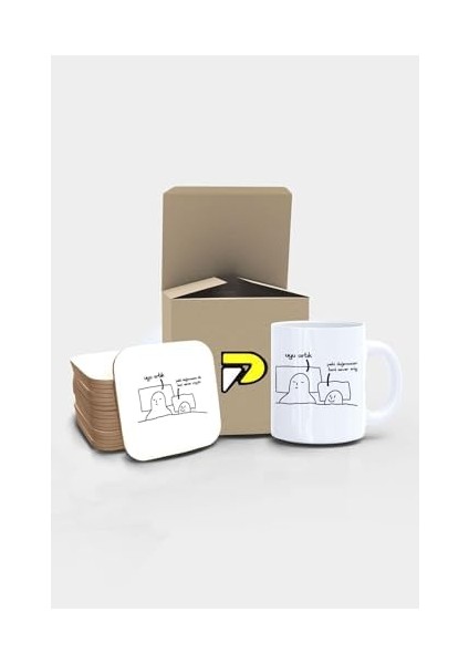 Uyu Artık Komik Tasarımlı Baskılı Kupa Bardak Seti, Eğlenceli Özel Hediye Mug 3