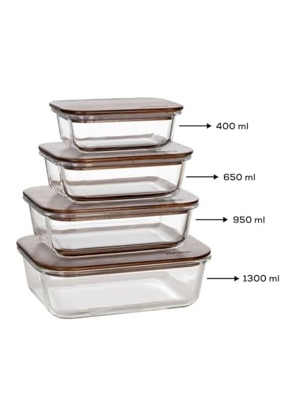 Karya Acacıa Saklama Kabı 400 ml modelleri