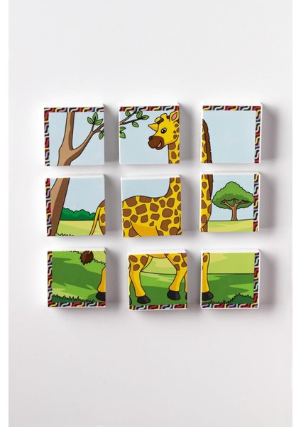 Manyetik Blok Çift Taraflı 9 Parçalı Mıknatıslı Puzzle 2 Görsel -Fil Yapboz modelleri