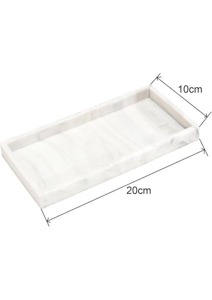 Tepsiler, 20X10CM Silikon Tezgah Tepsisi, Mutfak Lavabo Sabunluklu, Bulaşık Tutuculu Tezgah Üstü Tuvalet Tankı Masa Düzenleyici Mermer Desenli, Beyaz modelleri